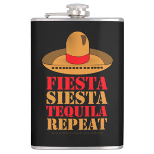 Fiesta Siesta Tequila Repeat Heupfles