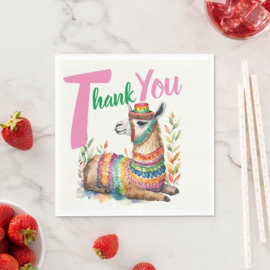 Fiesta Sinorita Baby Meisje Douche Partyware Llama Servet (Insitu)