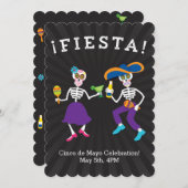 Fiesta Skulls Party Uitnodiging (Voorkant / Achterkant)