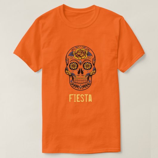 Fiesta slogan Mexicaanse schedeldag van de dode pa T-shirt (Design voorkant)