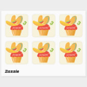 Fiesta Sombrero Cupcake Gepersonaliseerde Sticker (Vel)