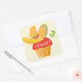 Fiesta Sombrero Cupcake Gepersonaliseerde Sticker (Envelop)