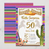 Fiesta Sorpresa Mexicaine Charro Invitation Annive (Devant / Derrière)