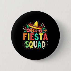 Fiesta squad cinco de mayo hoed gitaar feestje ronde button 5,7 cm