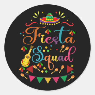 Fiesta Squad Familie Matching Cinco de Mayo Mannen Ronde Sticker
