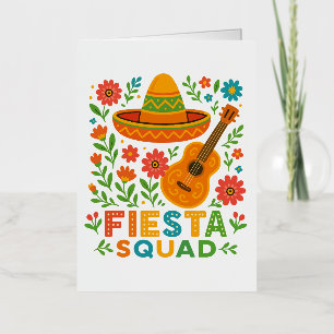 Fiesta Squad – Kleurrijke Feeststemming Folie Wenskaart