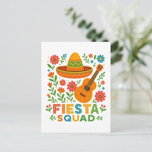 Fiesta Squad – Kleurrijke feestvibes Briefkaart (Staand voorkant)