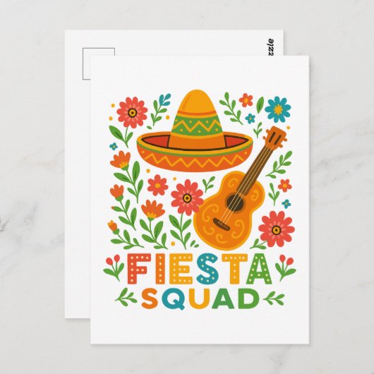 Fiesta Squad – Kleurrijke feestvibes Briefkaart (Voorkant / Achterkant)