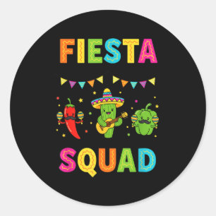 Fiesta squad schattige cactus peper paprika kids ronde sticker