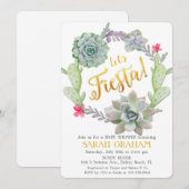 Fiesta Succulent Wreath Baby shower Uitnodiging (Voorkant / Achterkant)