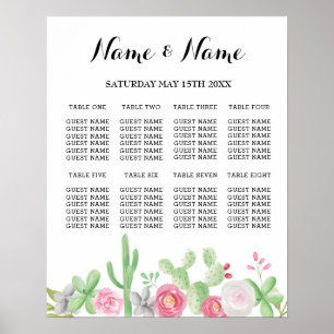 Fiesta Table Plan Wedding Poster 8 Zitscactus