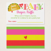 Fiesta Taco Bébé Fille Douche Déchets Carte Raffle (Devant & derrière)