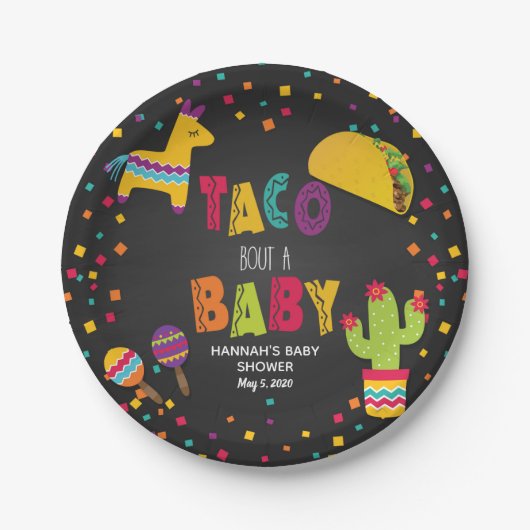 Fiesta Taco Bout a Baby Paper Bord -  (Voorkant)