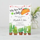 Fiesta Taco Bout bébé aquarelle Cactus Invitation (Debout devant)