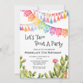 Fiesta Taco Bout Cactus Birthday Invitation (Devant)