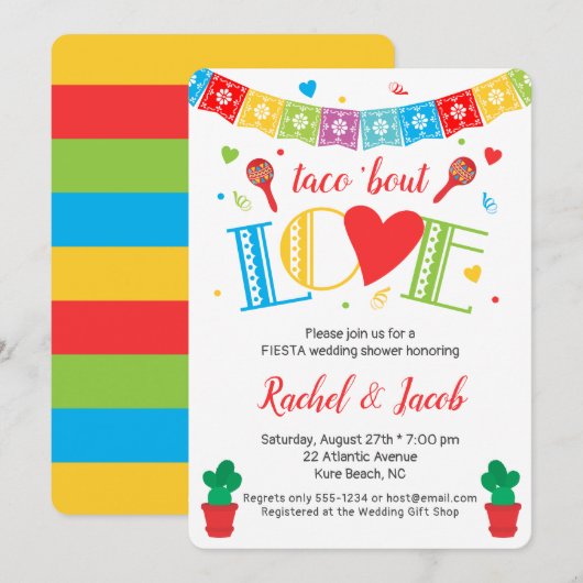Fiesta Taco Bout Love Bridal Shower Uitnodiging (Voorkant / Achterkant)