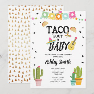 Fiesta Taco Bout Love Cactus Gold Baby shower Kaart