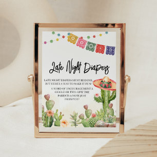 Fiesta Taco 'Over Baby shower Late Night Luiers Poster