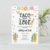 Fiesta Taco Over Liefde Cactus Koppels Douche Kaart (Staand voorkant)