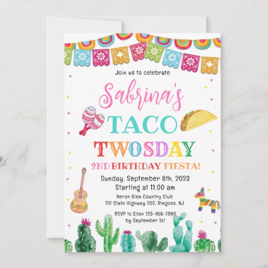 Fiesta Taco tweedaagse uitnodiging tot vrijdag (Voorkant)