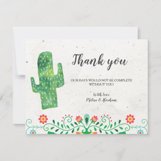 Fiesta Tacos en Tutus Dank u kaart (Voorkant)