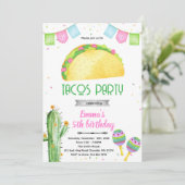 Fiesta tacos girl theme invitation (Debout devant)