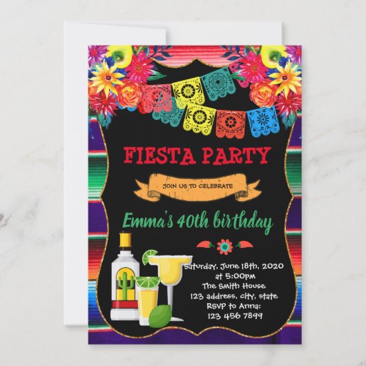 Fiesta tequila uitnodiging (Voorkant)