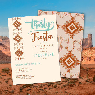 Fiesta Terracotta Desert Print 30e verjaardag Kaart