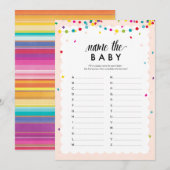 Fiesta thema baby shower spel naam de baby programma (Voorkant / Achterkant)