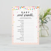 Fiesta thema baby woord scramble baby shower spel programma (Staand voorkant)