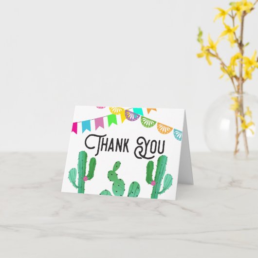 Fiesta-thema bedankkaartjes kaart (Gele Bloem)