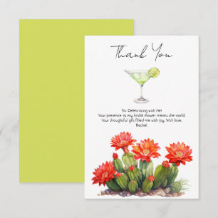 Fiesta Thema Cactus Martini Bruidsfeestje Bedankkaart
