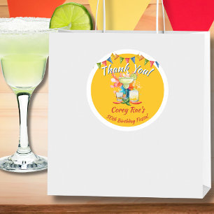 Fiesta Thema Verjaardag Dank u - 50ste Aangepast Ronde Sticker