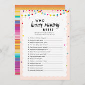Fiesta thema wie weet mama beste baby shower spel programma (Voorkant / Achterkant)
