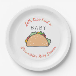 Fiesta Theme Let's Taco Bout a Baby shower Papieren Bordje