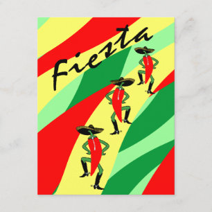 Fiesta Theme Party Invitation Colorful Streamers Kaart