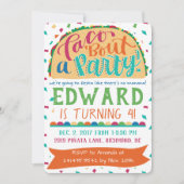 Fiesta Uitnodiging Taco Over een Feest (Voorkant)