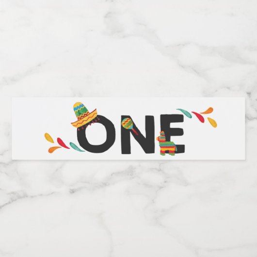 Fiesta UN Anniversaire Bouteille d'eau Étiquettes (Étiquettes simples)