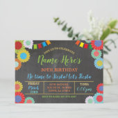 Fiesta Verjaardag Floral Mexicaanse Fans Bright Kaart (Staand voorkant)