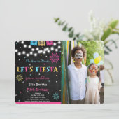 Fiesta Verjaardag Foto uitnodiging (Staand voorkant)