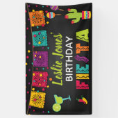 Fiesta verjaardagsbanner spandoek (Verticaal)