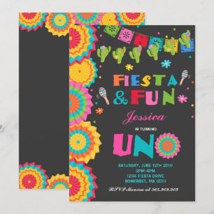 Fiesta verjaardagsuitnodiging Fiesta Fun Turning U Kaart