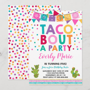 Fiesta verjaardagsuitnodiging Taco over een feest Kaart