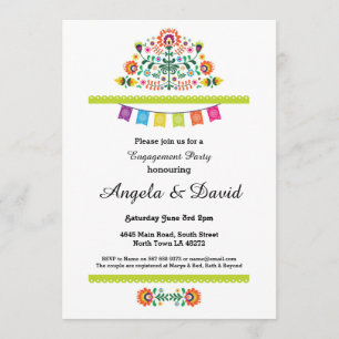 Fiesta Verloving Mexico Pattern Wedding Invites Kaart