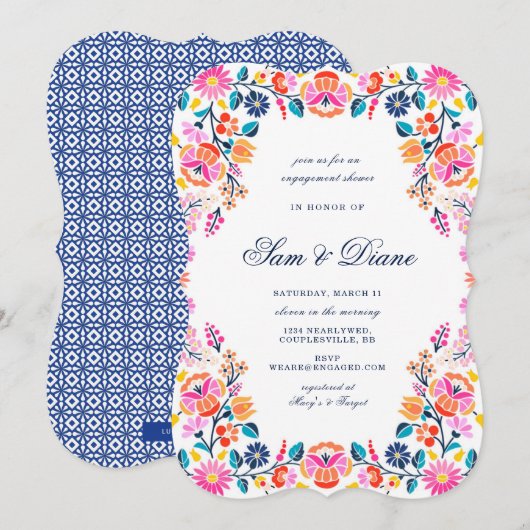 Fiesta Verloving Shower-uitnodiging Kaart (Voorkant / Achterkant)