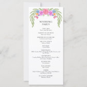 Fiesta Vivid Floral Wedding Programma (Achterkant)