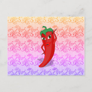Fiesta-Vrijgezellenfeest met Red Hot Pepper Diva Briefkaart