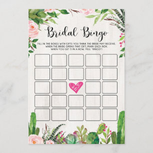 Fiesta Vrijgezellenfeest Spel Cactus Roze Bloemen Kaart