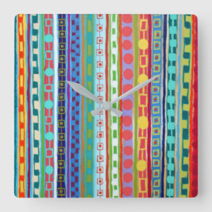 Fiesta Wall Clock Vierkante Klok