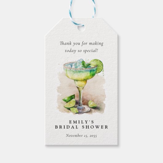 Fiesta Watercolor Bruiloftsfeest Cadeaulabel (Voorkant)